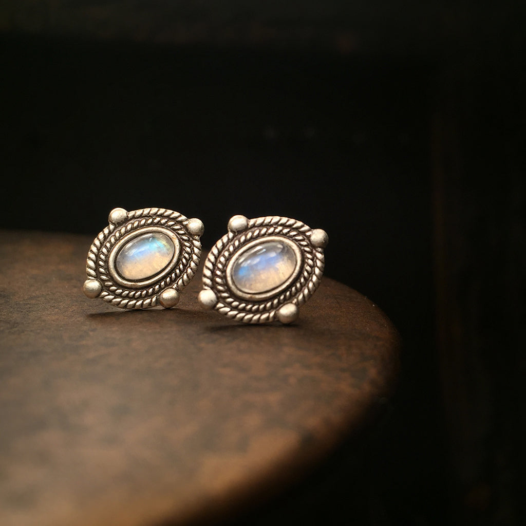 rainbow moonstone earrings