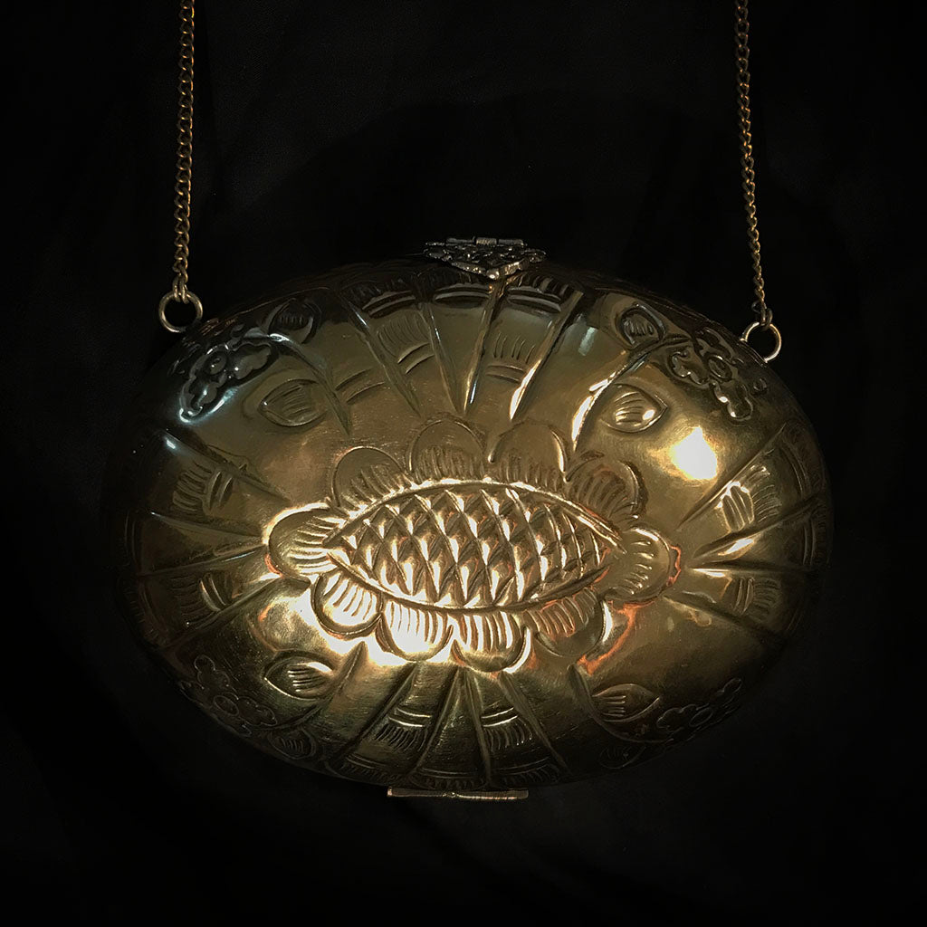 ornate gold clutch