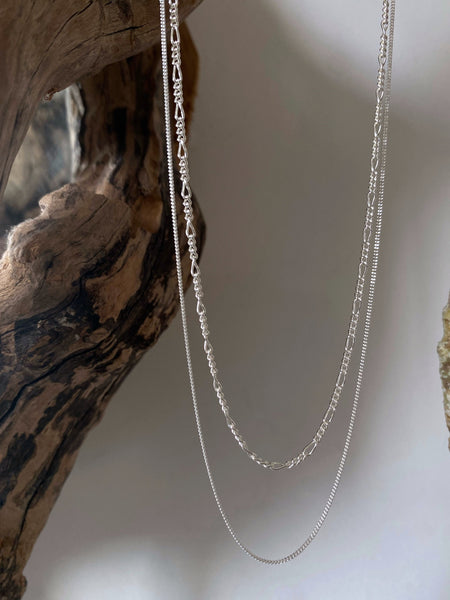 sterling silver figaro and fine silver necklace